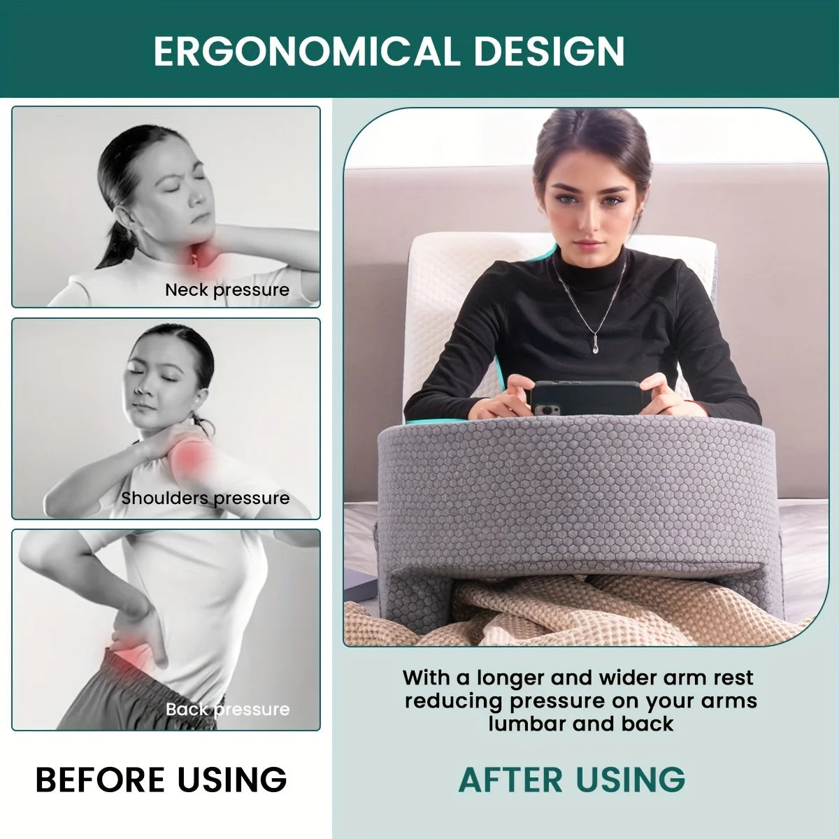 Thecozynest™ Soft lap desk with arm rest